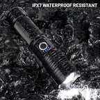 LED Flashlights High Lumens Rechargeable, 90,000 Lumens Brightest Handheld Flashlight, 5 Modes Powerful Multifunctional Flash Light Waterproof Flashlight for Home Camping