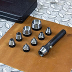 NEIKO 02614A Interchangeable Large Hollow Hole Punch Tool Set, 10 Piece, Gasket Maker, Heavy Duty Gasket Punch Set, Includes Hole Puncher Tool Carrying Case, Leather Punch Set