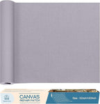 KING MOUNTAIN Canvas Repair Patch 16×60 Inch Self-Adhesive Waterproof Fabric Patch for Sofas, Tents, Furniture,Tote Bags, Car Seats (Light Grey)