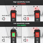 KAIWEETS Voltage Tester/Non-Contact Voltage Tester with Signal Percentage, Dual Range AC 12V/70V-1000V, Live/Null Wire Tester, Electrical Tester with LCD Display, Wire Breakpoint Finder (Black)