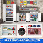 Pataku Metal Storage Cabinet, Garage Cabinet with Doors and Shelves 36" Hx32 Wx16 D, Steel Lockable File Cabinets for Office, Home, Garage, Basement, Industrial, White