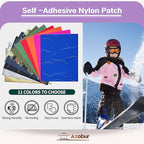 Azobur Nylon Repair Patches Self Adhesive Vinyl Outdoor Camping Gear Repair Kit,Waterproof Fabric Repair Patches for Down Jacket, Tent, Sleeping Bag (15x20cm)