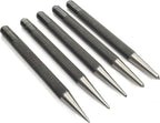 Set of 5 Round Head Center Punches for Metal and Woodworking – High-Quality Hand Tools