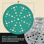 Dura-Gold Premium 1500 Grit 6" Green Film Sanding Discs, 49-Hole Pattern, Box of 50 - Heavy-Duty Dustless Hook & Loop Backing Sandpaper for DA, Random Orbital Sander, Detail Color Sand Auto Paint Wood