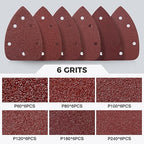 S SATC 36 PCS Mouse Sander Sandpaper 6 Holes Detail Sander Sandpaper Palm Sander Paper Hook and Loop Mouse Sanding Pads Assorted 60/80/100/120/180/240 Grit