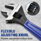 WORKPRO 5-piece Adjustable Wrench Set, 4-Inch & 6-Inch & 8-Inch & 10-Inch & 12-Inch Wrenches, Wide Jaw Black Oxide Wrench, Metric & SAE Scales, Cr-V Steel, for Home, Garage, Workshop