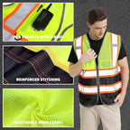 BeautyWill Custom Logo 10/20 Pack Safety Vest Class2 High Visibility Vest with Pockets Breathable Construction Vest Bulk