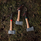 The Yankee, 15", German Forged, All-Purpose Wilderness Camping Hatchet & Kindling Splitting, Anti-Slip Wood Handle (Green Stripe)