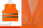 PeerBasics Safety Vests 20 Pack - Orange Reflective High Visibility, Men Women