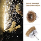 Rocaris 6 Pack Wire Wheels Brush, 3 Inch Knotted and Plated Crimped and 1-Inch Carbon Knot Wire End Brush, Cup Wire Wheels Brush Set Perfect for Removal of Rust/Corrosion/Paint