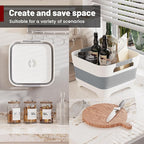 Collapsible Dish Basin with Drain Plug, 9L(2.4Gal) Capacity, Space Saving Portable Sink for Baby bottle, Kitchen, Camping& RV, Gray