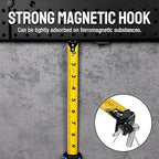 DURATECH Magnetic Tape Measure 25FT with Fractions 1/8, Retractable Measuring Tape, Easy to Read Both Side Measurement Tape, Magnetic Hook and Shock Absorbent Case for Construction, Carpenter