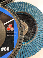 SIGNI 4" x 5/8" Premium Zirconia Flap Discs T27 10-Pack (Grit 80#)