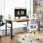 60" Adjustable Height Workbench, 2000 LBS Heavy Duty Work Table with Power Outlets & Pegboard, Rubber Wood Workstation for Garage, Workshop, Office, Home, Commercial