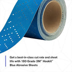 3M Hookit Blue Abrasive Sheet Roll, 36191, Multi-Hole, 2.75 in x 13 yd, 180+ Grade, Automotive Sanding Roll Sandpaper for Coating Removal, Body Repair, Auto Sanding