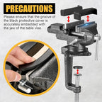 Dual-Purpose Combined Bench Vise, 3.3 Inch Table Vise, Universal Rotate 360° Work Clamp-On Vise,Table Vice With Quick Adjustment for Woodworking, Drilling, Sawing, Metal Working and DIY