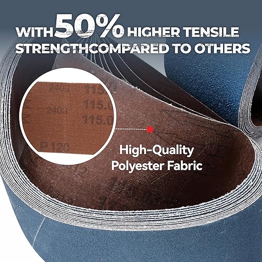 1/2 x 18 inch Zirconia Sanding Belts, 40Pcs 10 Each of 40/60/80/120 Assorted Grits, Belt Sander Sanding Belt for Knife Blade Sharpening, Metal Polishing, Derusting, Woodworking