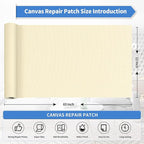 KING MOUNTAIN Canvas Repair Tape,Outdoor Gear Patch, 12×60 Inches,Waterproof,Self-Adhesive for Repairing Boat Covers,Sun Shades,Sofas,Tents,Lounge Chairs,Awnings (Beige1.0)