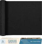 KING MOUNTAIN Canvas Repair Patch 16×60 Inch Self-Adhesive Waterproof Fabric Patch for Sofas, Tents, Furniture,Tote Bags, Car Seats (Black)