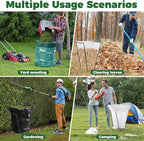 2PCS Outdoor Trash Bag Holder Stand Metal Garbage Bag Holder for Yard Work Frame Holds 30-45 Gallons Trash Bags Portable Leaf Bag Holder for Leaves Camping Lawn Party Weeding Yard Gardening（2pcs）