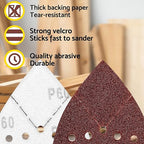 S&F STEAD & FAST Mouse Sander Sandpaper 60 Grit 25 Pack, Black and Decker Mouse Sander Pads, 12 Hole Hook and Loop Sanding Pads, Detail Palm Sand Paper Set with Tack Cloth