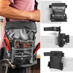 HAUTMEC Heavy Duty Framing Tool Belt Electrician Tools Pouch Organizer Work Belts For Men, 12-Pocket 1680D Tool Bag with Waist Strap Hammer Holder and 360°Reflective Strips, Black