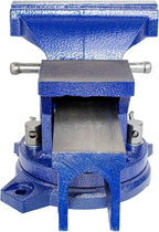 HFS(R) 4" Heavy Duty Bench Vise Anvil with 360° Swivel Locking Base Desktop Clamp - FS Blue Design