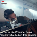 3M Xtract Electric Random Orbital Sander, Ergonomic and Lightweight ROS, 88758, 5 in, Central Vacuum, 3/16 in Orbit, 110V, 350W Motor, Metal Fabrication, Woodworking, Black