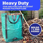 DURASACK Heavy Duty Home and Yard Bags 48-Gallon Reusable Self-Standing Lawn and Leaf Bags Garbage Can with Reinforced Handles, Green