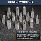 PRIDE&CRAFT 102PC Screwdriver Bits Set With 1/4'' Quick Release Bit Holder, Premium Security Screwdriver Bit Set, Magnetic Drill Bit Holder