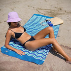 Elite Trend Quick Dry Towel Large 63x31 Inch - Microfiber Beach Towel - Perfect for Beach, Travel, Swimming, Pool, Yoga, Hiking, Camping - Lightweight, Fast Drying, Compact for Adults (Blue Sea)