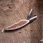 FLEXCUT Whittlin' Jack, Portable Pocket Knife for Wood Carving, 1-1/2" Detail Blade & 2" Roughing Blade, Walnut Inlay Handle | JKN88
