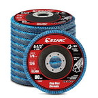 EZARC Flap Discs 80 Grit, 4 1/2 x 7/8-Inch Flap Sanding Disc, Type 29 Zirconia Grinding Wheel for Stainless Steel, Sheet Metal (10 Pack)