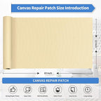 KING MOUNTAIN Canvas Repair Tape,Outdoor Gear Patch, 12×60 Inches,Waterproof,Self-Adhesive for Repairing Boat Covers,Sun Shades,Sofas,Tents,Lounge Chairs,Awnings (Beige)