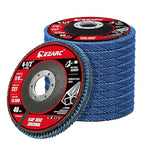 EZARC 10 Pack Flap Discs 40 Grit, 4 1/2" x 7/8" Zirconia Flap Sanding Disc for Angle Grinder, Flat Type 27 Abrasive Grinding Wheel Finishing for Wood & Stainless Steel, Sheet Metal