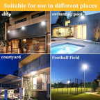 ADYENA 150W LED Flood Lights Outdoor Plug in, 15000 LM Super Bright Security Lights, IP66 Waterproof LED Work Light, 6000K Daylight White Floodlights for Garage Yard Garden Playground(2 Pack)