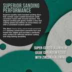 Dura-Gold Premium 180 Grit 5" Green Film Sanding Discs, 8-Hole Pattern, Box of 50 - Dustless Hook & Loop Backing Sandpaper for DA & Random Orbital Sanders, Sand Automotive Paint Woodworking Furniture