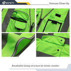 JKSafety 9 Pockets Class 2 High Visibility Zipper Front Safety Vest With Reflective Strips, Meets ANSI/ISEA Standards (X-Large, 150-Green)