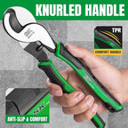 SK 9.5-Inch Cable Cutter, Heavy-Duty Wire Cutter, High Leverage Cable Cutting Pliers with Knurled Handle, Premium CR-V Steel, for Aluminum, Copper, Wire, and Communications Cable