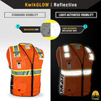KwikSafety - BIG KAHUNA DIGITAL Safety Vest [LIMITED EDITION] Class 2 ANSI OSHA Reflective Vest Durable High Visibility Vest Construction Safety Vest for Men Industrial Work Gear/Orange 2XL