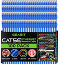 GearIT 100-Pack, Cat5e Ethernet Patch Cable 2 Feet - Snagless RJ45 Computer LAN Network Cord, Blue