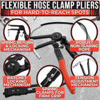 2 Pcs Radiator Hose Clamp Pliers Automotive Set – Heavy-Duty Radiator Hose Clamp Tool with Locking Mechanism – 8.2" & 8.6" Non-Slip Rubber Handles, Easy to Use | for Coolant, Fuel, Oil Hose Repairs