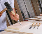 Finely Crafted Wood Chisel Set, 4 High-Performance Woodworking Chisels with Durable, Sharp CR-V Steel Blades Tempered to 60HRc, Chisel Set with Tool Roll from Schaaf Wood Carving Tools