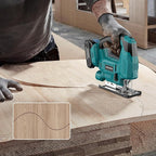Jigsaw, Cordless Jig Saw Tool for Makita 18V Battery, Varible Speed, with LED Light, 0°-45° Bevel Cuts, 3-Position Orbital Jigsaw for Wood/PVC/Metal Cutting (Tool Only)