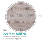 Mesh 5 inch 6 inch Sanding Discs 35PCS Hook and Loop Sanding Discs, Dust-Free, Ideal for Metal, Wood, Composites, Stock Removal, and Fine Finishing (5in, 180 Grit)