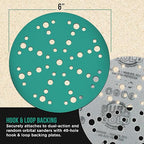 Dura-Gold Premium 320 Grit 6" Green Film Sanding Discs, 49-Hole Pattern, Box of 50 - Heavy-Duty Dustless Hook & Loop Backing Sandpaper for DA & Random Orbital Sanders, Sand Auto Paint, Wood Furniture