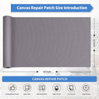 KING MOUNTAIN Canvas Repair Tape,Outdoor Gear Patch, 12×60 Inches,Waterproof,Self-Adhesive for Repairing Boat Covers,Sun Shades,Sofas,Tents,Lounge Chairs,Awnings (Grey)