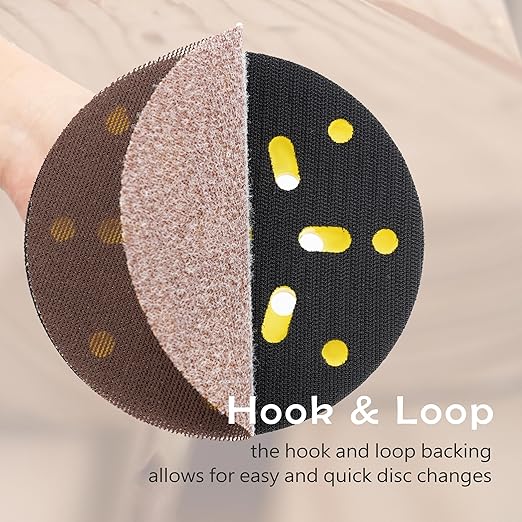 Mesh 5 inch 6 inch Sanding Discs 35PCS Hook and Loop Sanding Discs, Dust-Free, Ideal for Metal, Wood, Composites, Stock Removal, and Fine Finishing (6in, 180 Grit)