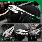 SK 7" Curved Jaw Locking Pliers, Premium CR-V Construction, Ergonomic Anti-slip Handle, Ideal for Welding or Assembly
