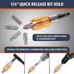 PRIDE&CRAFT 102PC Screwdriver Bits Set With 1/4'' Quick Release Bit Holder, Premium Security Screwdriver Bit Set, Magnetic Drill Bit Holder